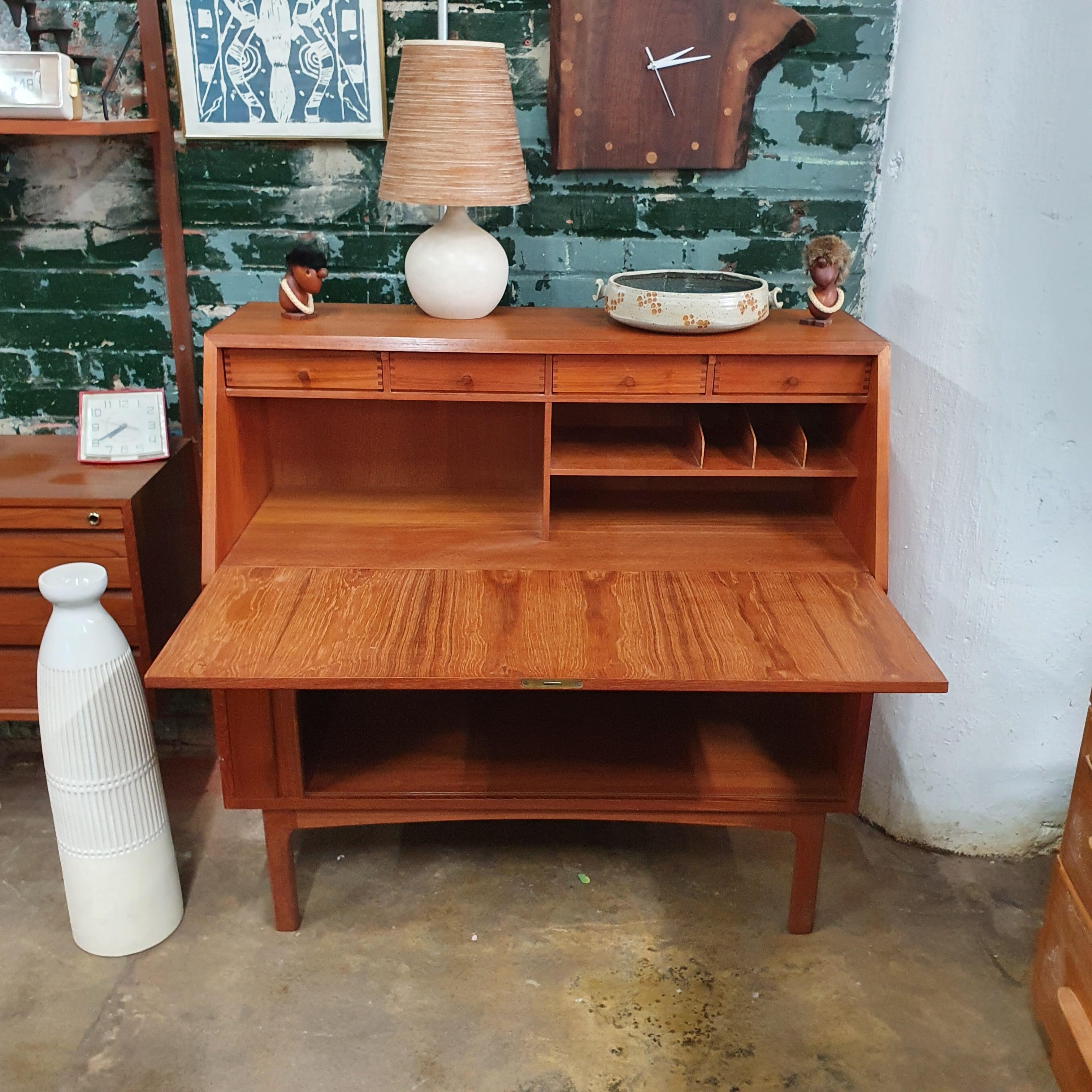 Mid-Century Modern Bernhard Pedersen & Sons Teak Secretary Desk