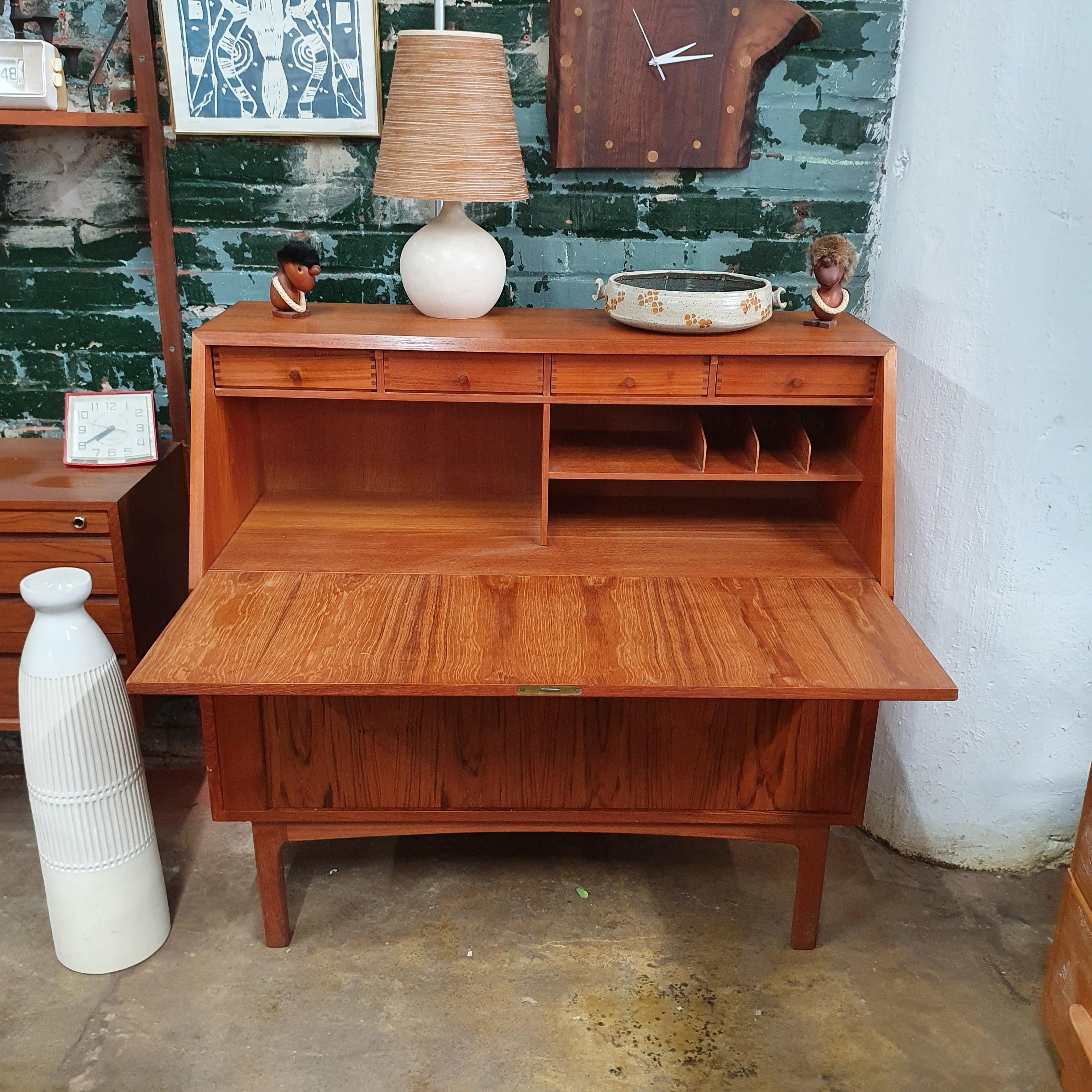 Bernhard Pedersen & Sons Teak Secretary Desk In Good Condition In Philadelphia, PA