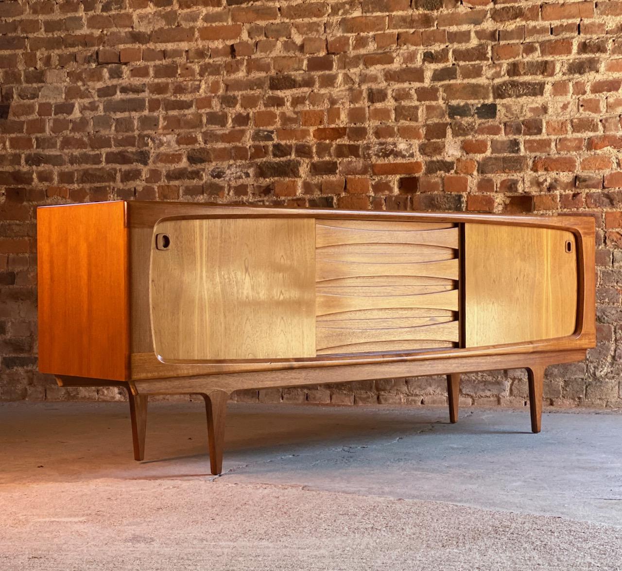Bernhard Pedersen Teak Sideboard Credenza Mid-Century Modern, Danish, 1970s For Sale 7