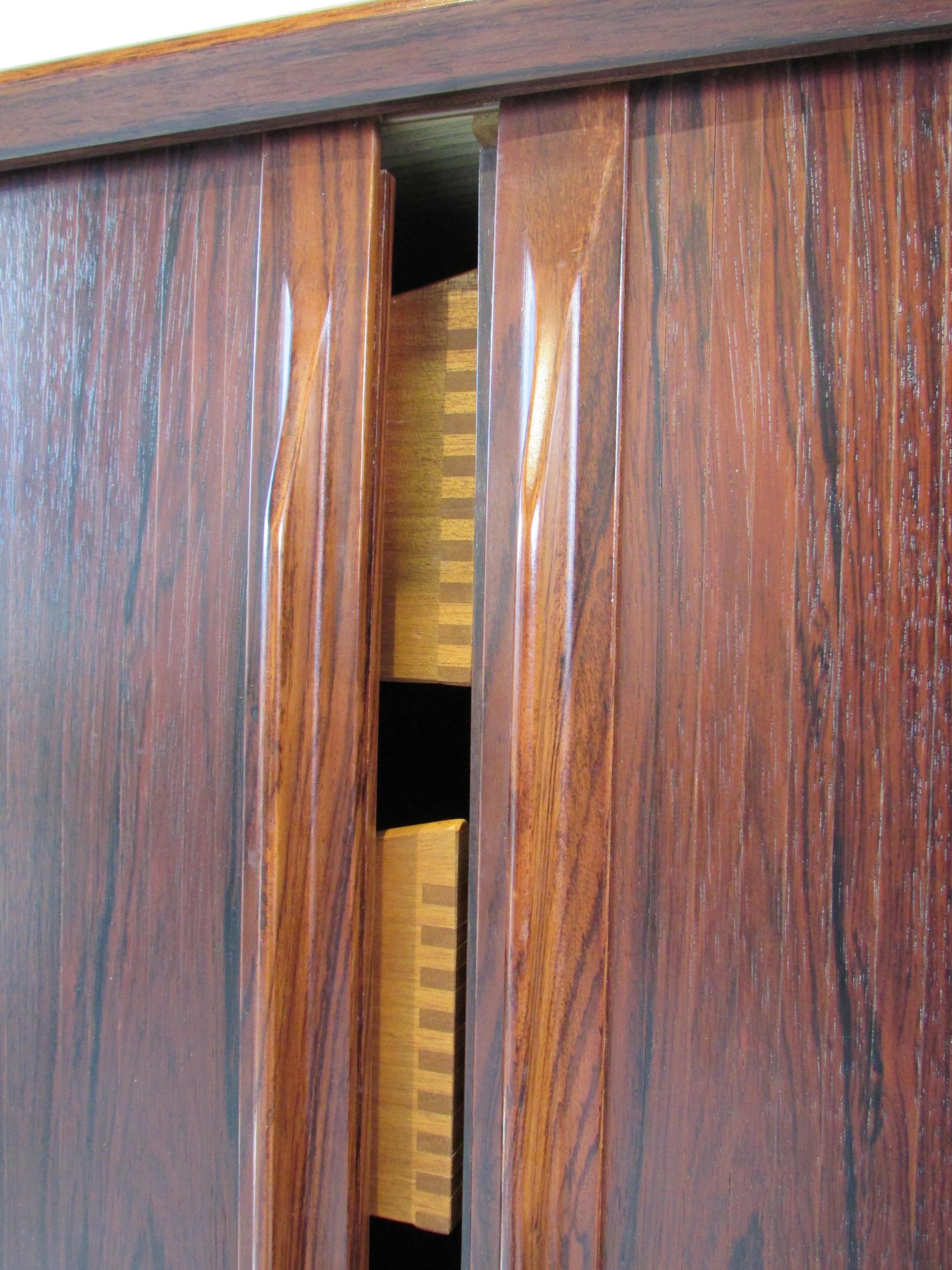 Bernhard Pederson and Son Tambour Front Rosewood Gentlemans Chest For Sale 3