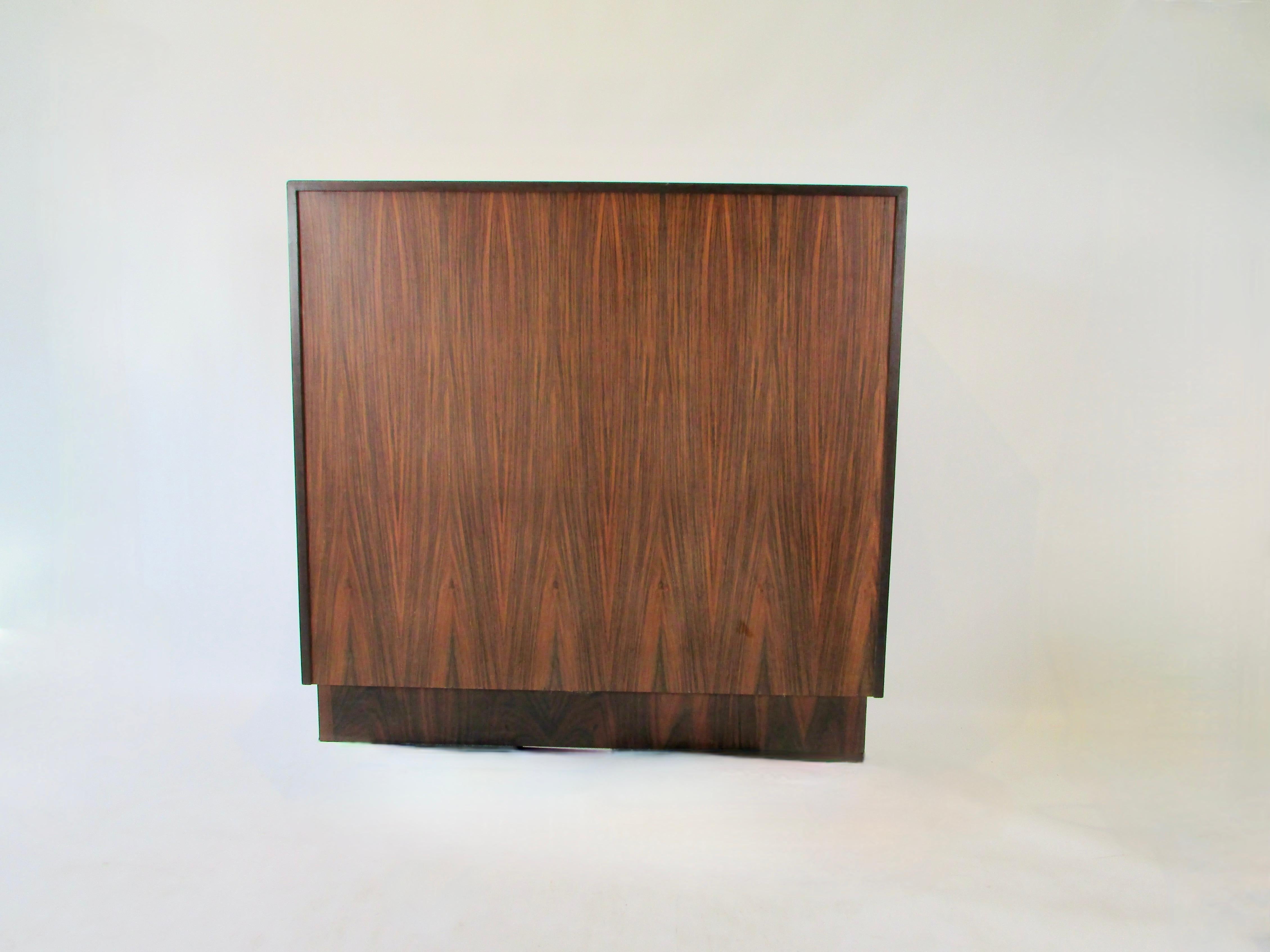 Danish Bernhard Pederson and Son Tambour Front Rosewood Gentlemans Chest For Sale