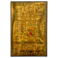 Bernhard Rohne Acid Etched Brass Abstract Artwork Panel, circa 1970s