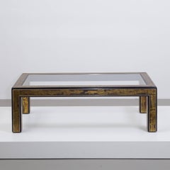 Bernhard Rohne Acid-Etched Brass Cocktail Table for Mastercraft, 1970s