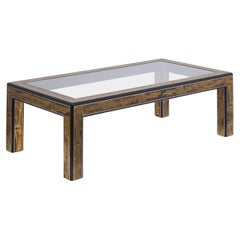 Bernhard Rohne Acid-Etched Brass Cocktail Table for Mastercraft, 1970s