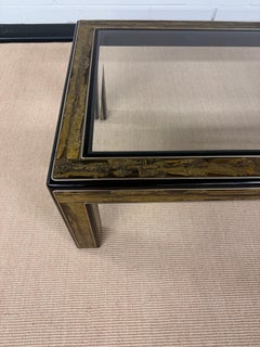 Bernhard Rohne Acid Etched Brass Coffee Table for Mastercraft