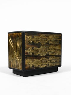 Commode en laiton gravé à l'acide Bernhard Rohne pour Mastercraft