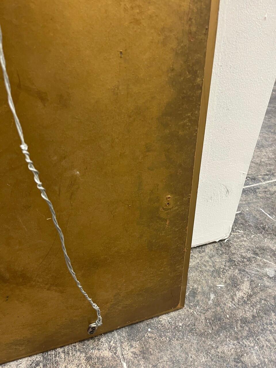 Bernhard Rohne Miroir Mastercrafters en laiton gravé à l'acide Bon état - En vente à Houston, TX