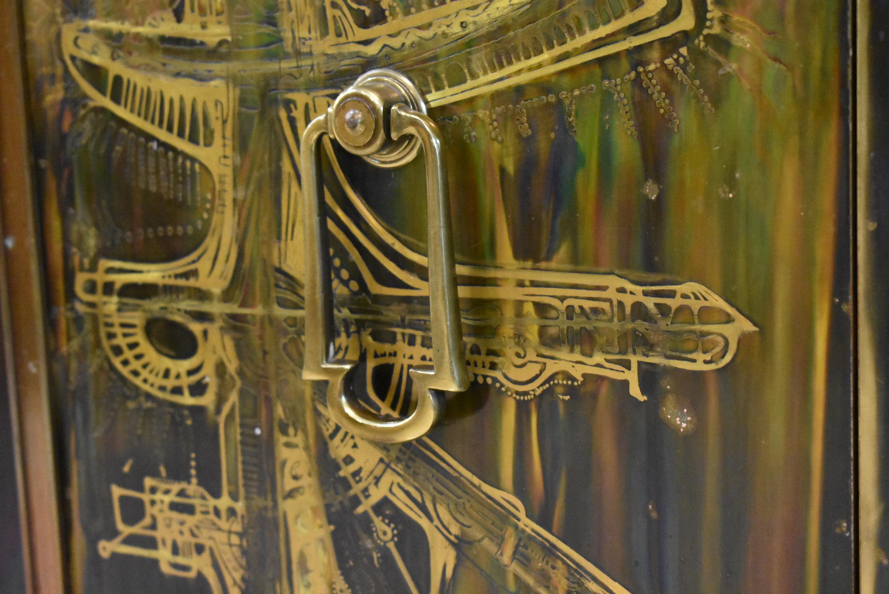 Etched Bernhard Rohne Credenza for Mastercraft For Sale