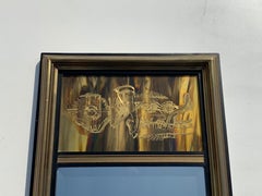 Bernhard Rohne Etched Brass Mirror for Mastercraft