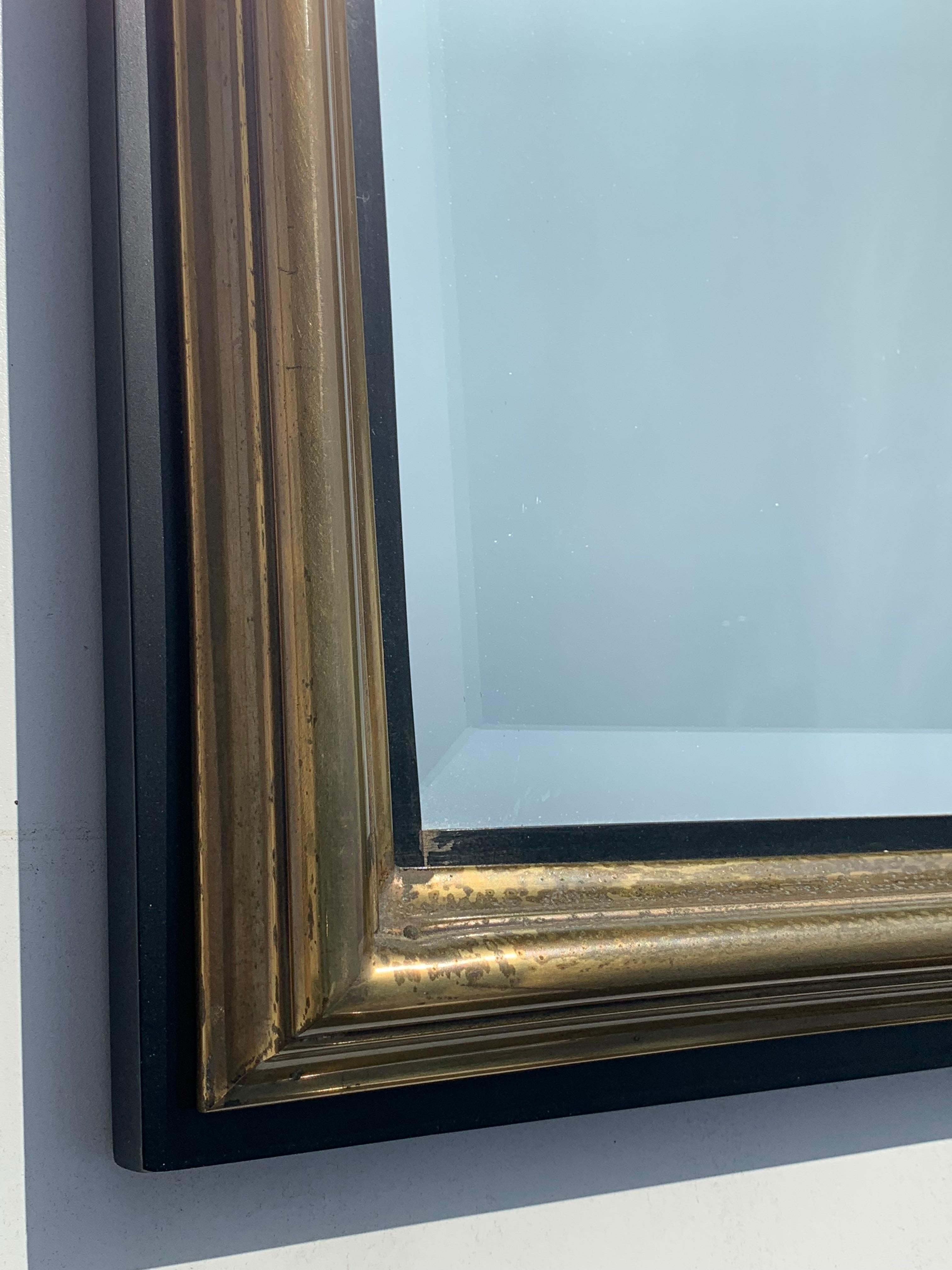Late 20th Century Bernhard Rohne Etched Brass Mirror for Mastercraft