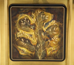 Bernhard Rohne for Mastercraft Black  Lacquer Brass Tree Of Life Credenza