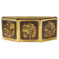 Bernhard Rohne für Mastercraft Black Lacquer Brass Tree Of Life Credenza