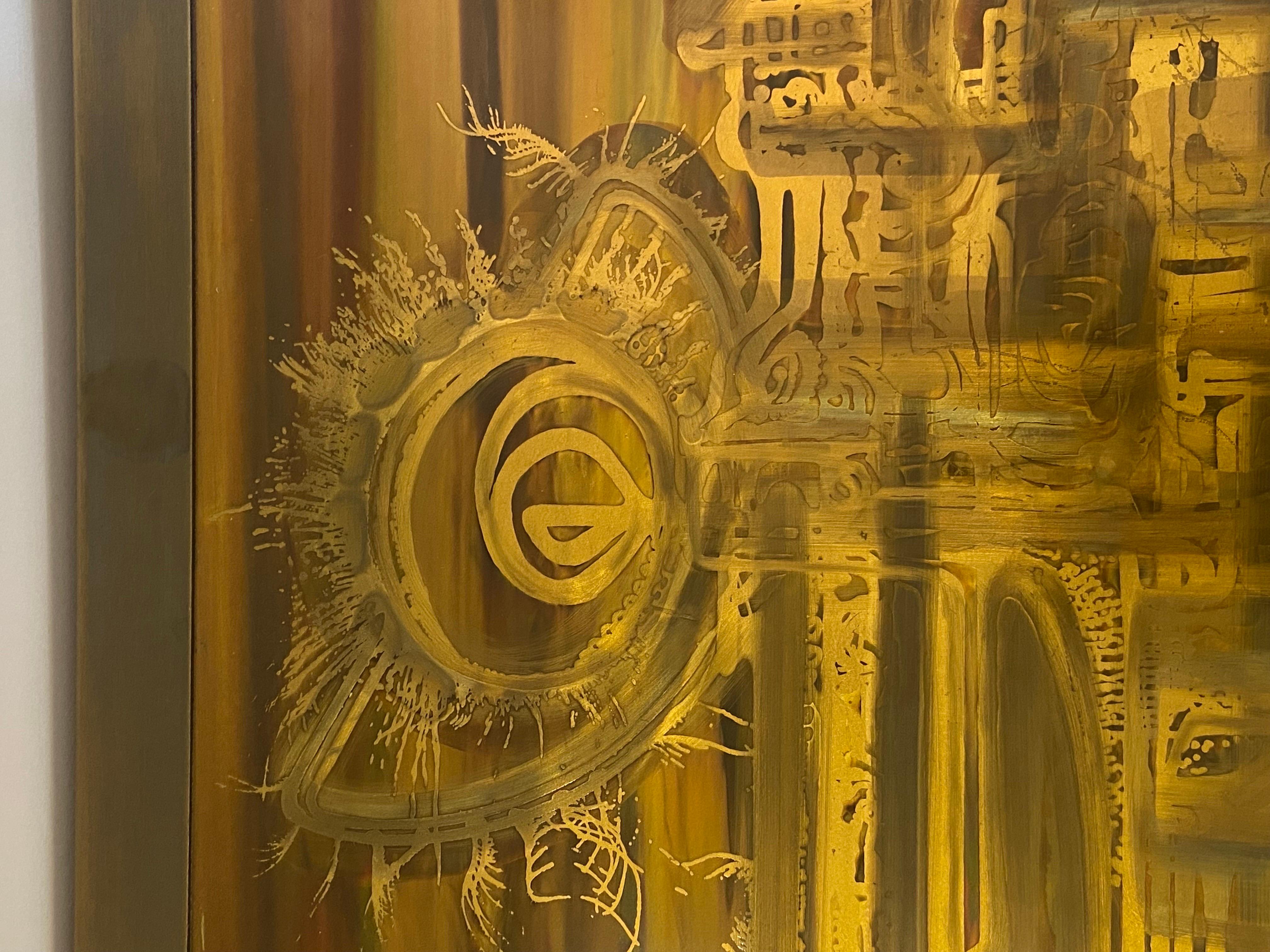 Bernhard Rohne for Mastercraft Acid Etched Brass Credenza, circa 1970s ...