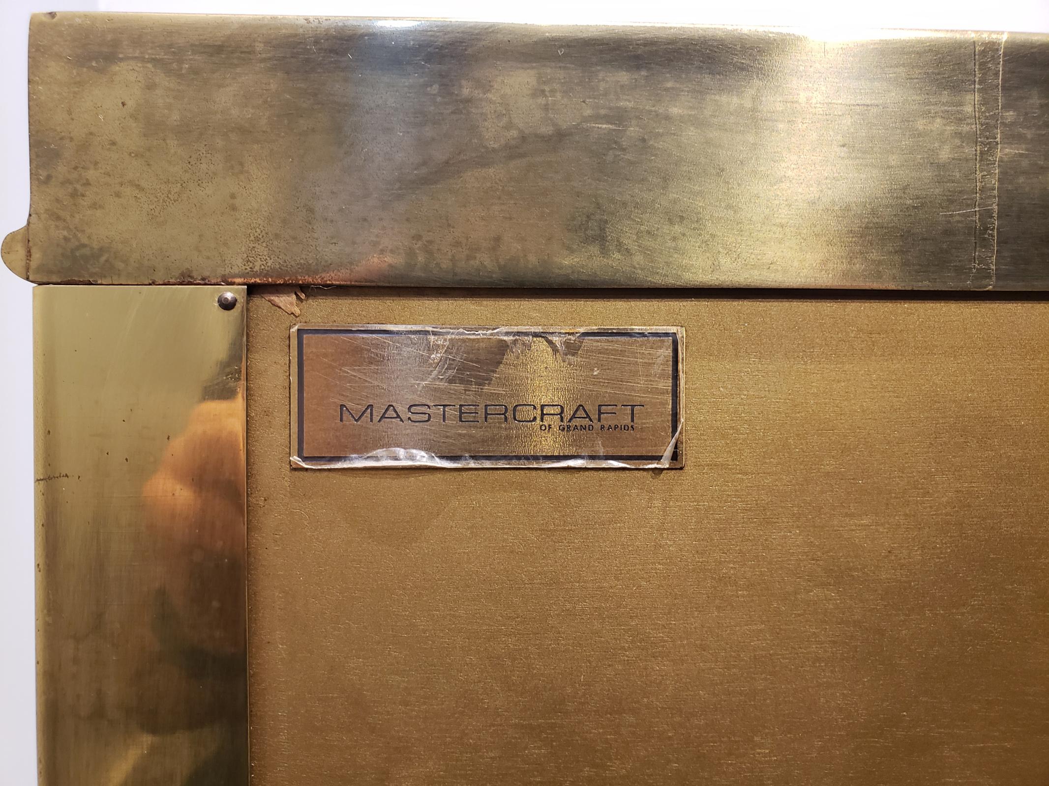 Bernhard Rohne for Mastercraft Acid Etched Brass Credenza For Sale 6