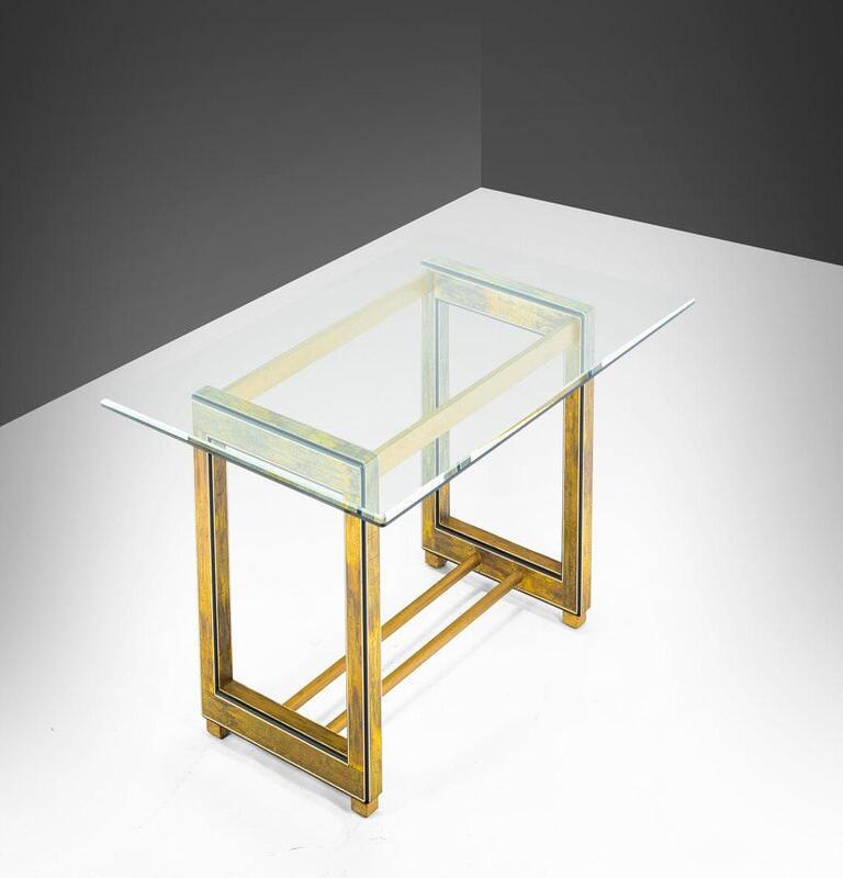 Bernhard Rohne for Mastercraft Acid-Etched Brass Dining Table, c. 1970s For Sale 8