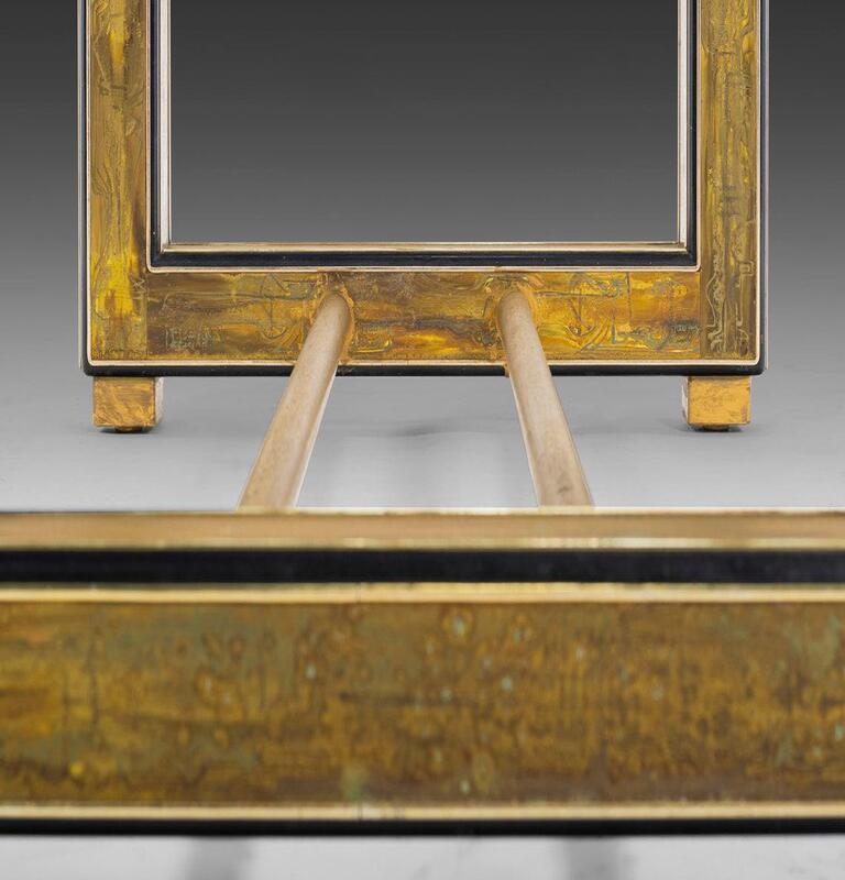 Bernhard Rohne for Mastercraft Acid-Etched Brass Dining Table, c. 1970s ...