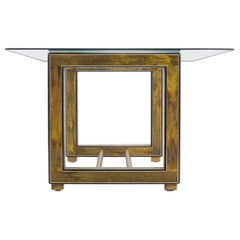 Bernhard Rohne for Mastercraft Acid-Etched Brass Dining Table, c. 1970s