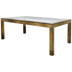Tavolo da pranzo in ottone acidato Bernhard Rohne per Mastercraft
