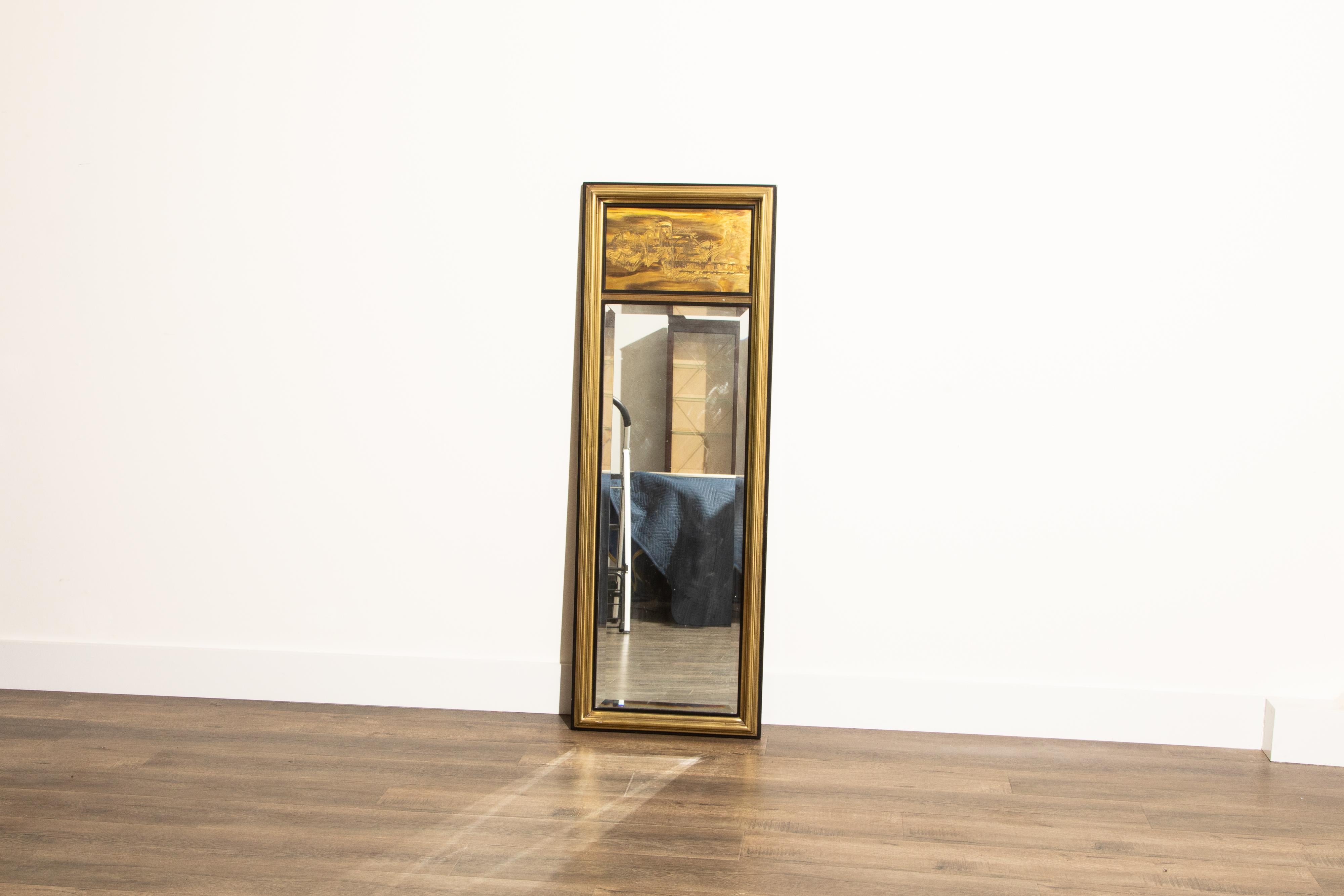 Bernhard Rohne for Mastercraft Acid Etched Brass Mirror, circa 1970 3