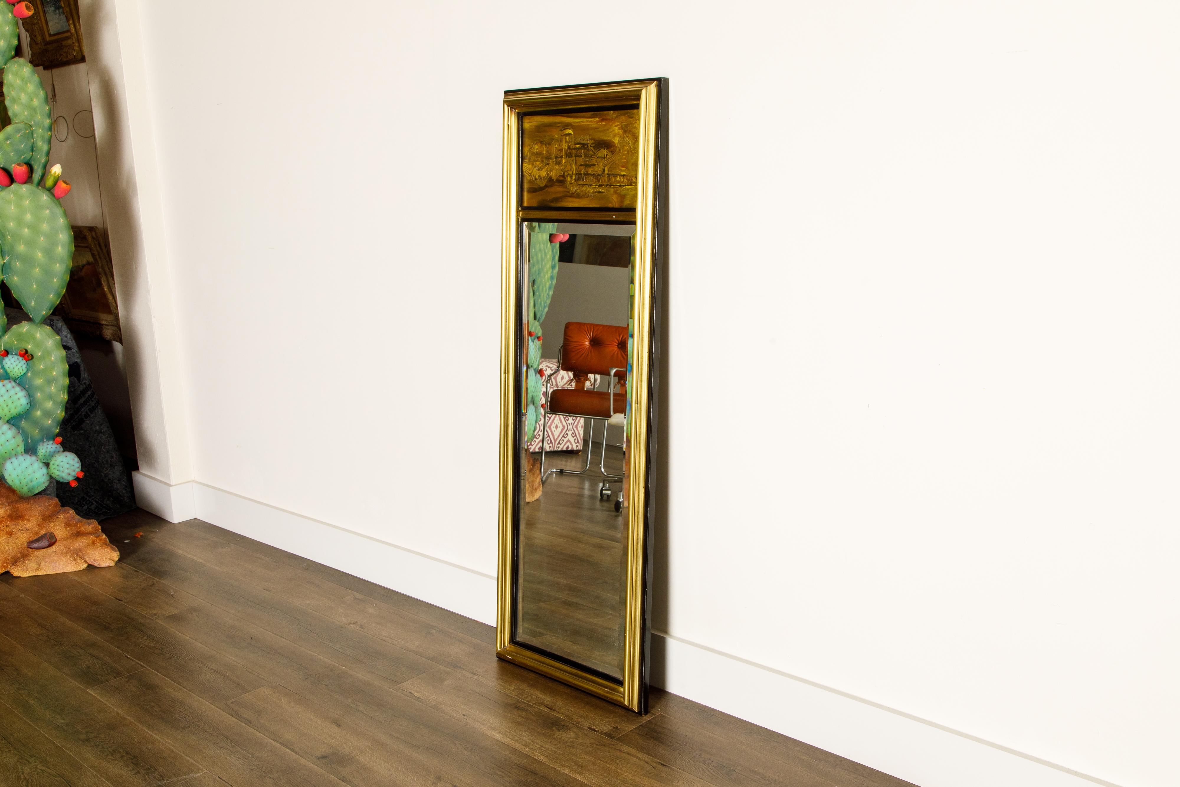 Bernhard Rohne for Mastercraft Acid Etched Brass Mirror, circa 1970 For Sale 5