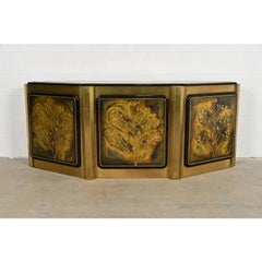 Bernhard Rohne for Mastercraft Acid Etched Brass Sideboard Credenza, 1970s