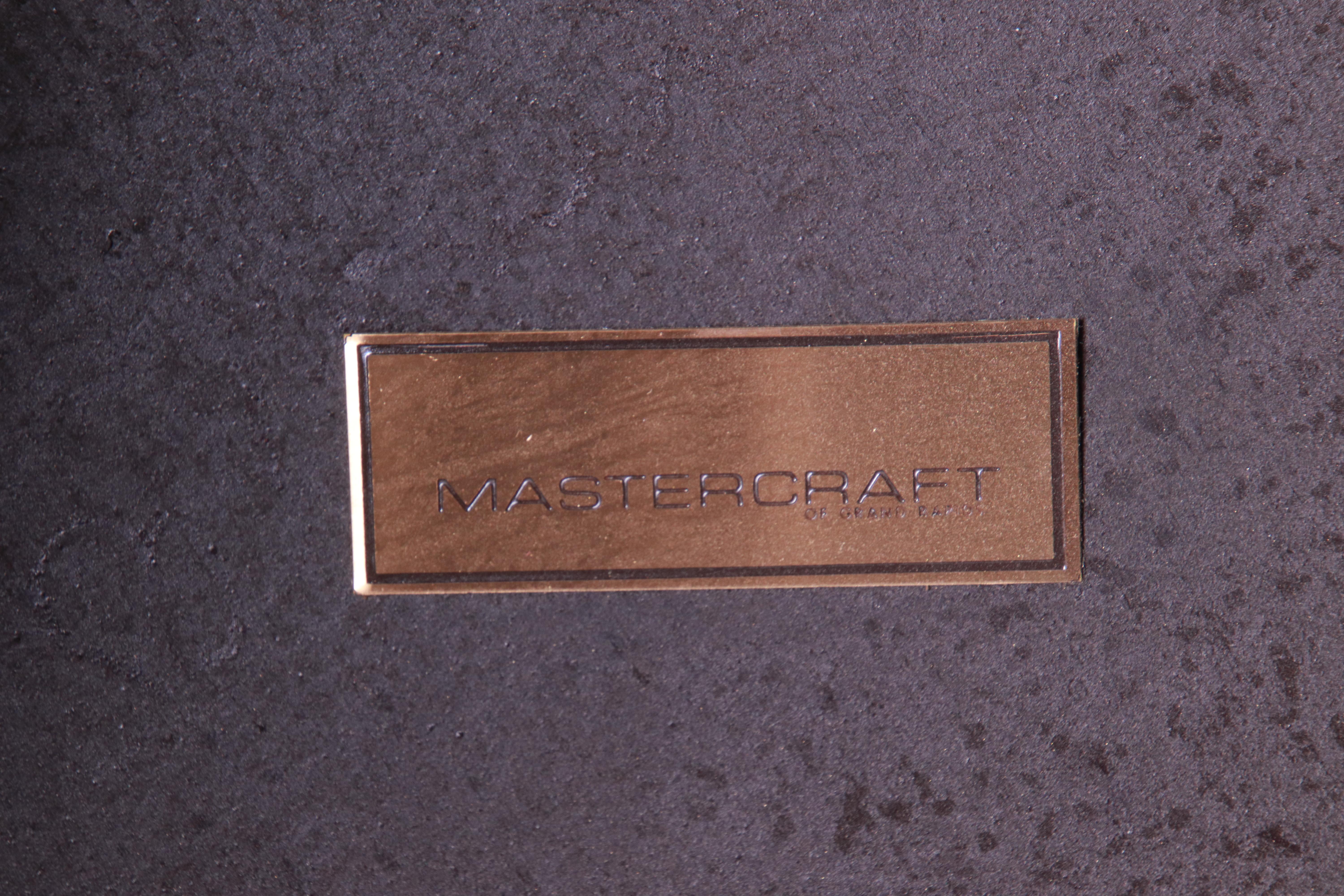 Bernhard Rohne for Mastercraft Acid Etched Brass Trefoil Base Cocktail Table 6