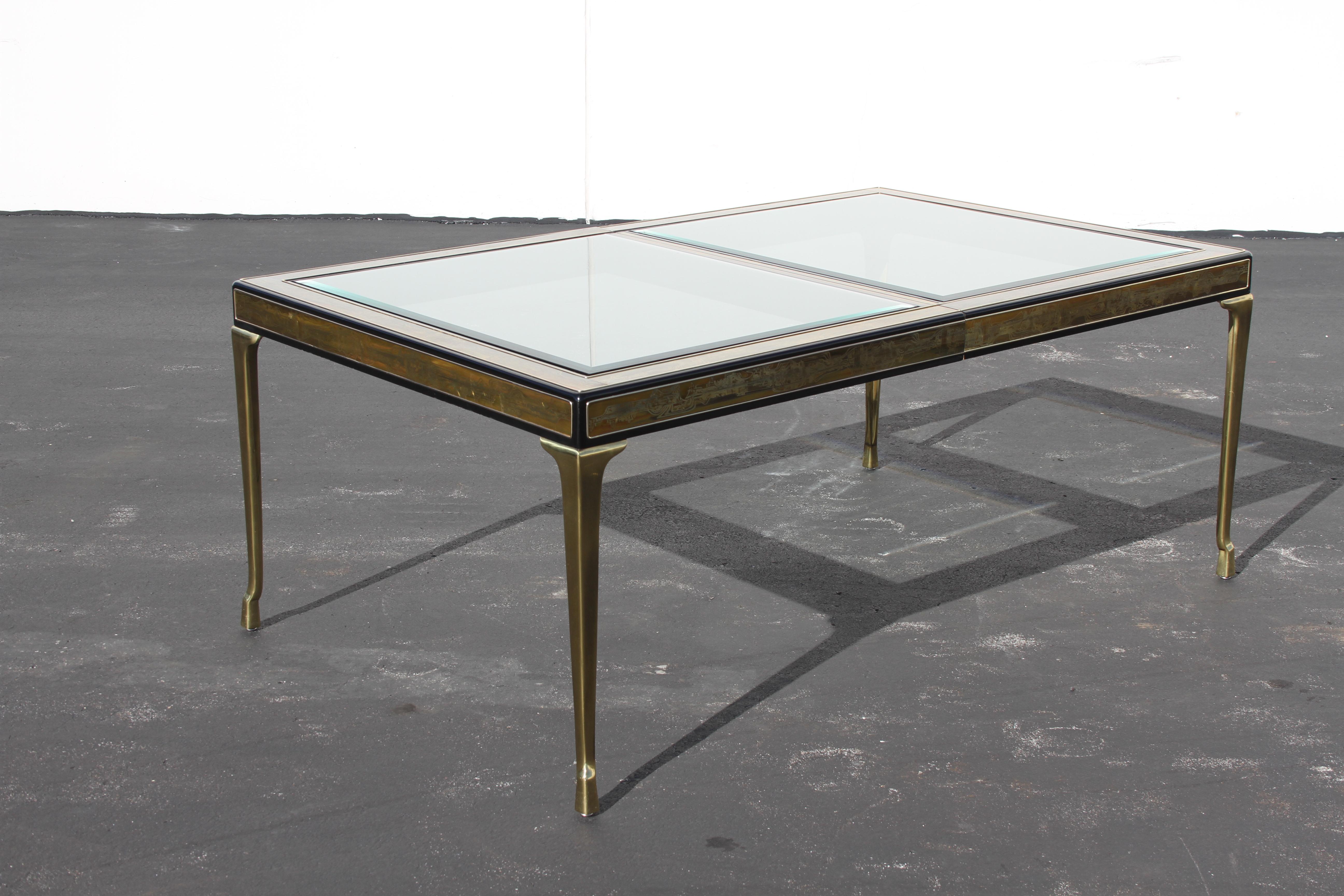 Bernhard Rohne for Mastercraft Acid-Etched Extension Dining Table, Extends 3