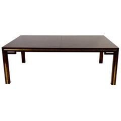 Bernhard Rohne for Mastercraft Amboyna Burl and Brass Extension Dining Table