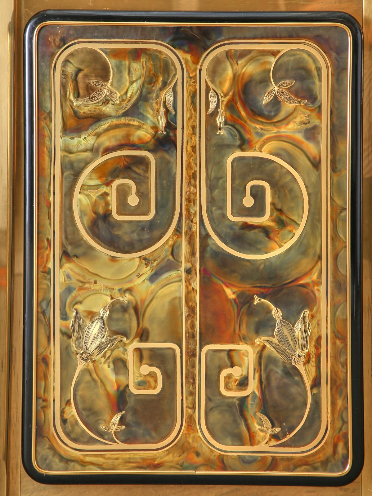 Bernhard Rohne for Mastercraft Brass Greek Key Cabinet Credenza 3
