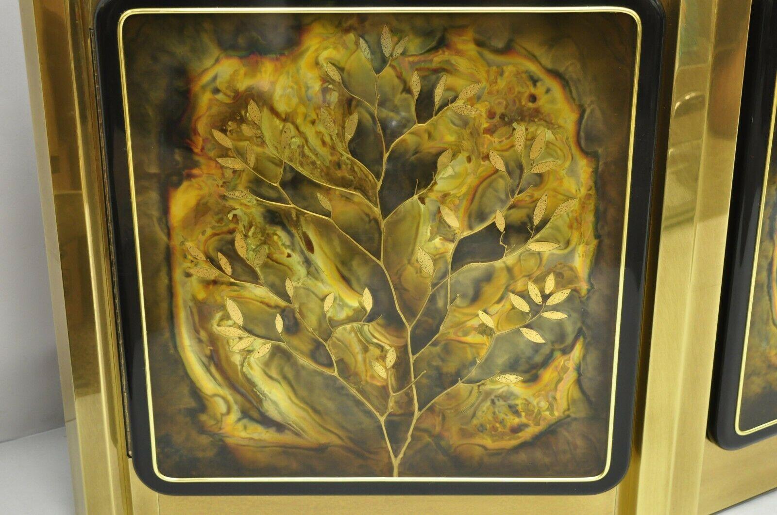 Bernhard Rohne for Mastercraft Brass Tree of Life Credenza Cabinet In Good Condition For Sale In Philadelphia, PA
