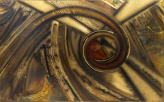 Bernhard Rohne per Mastercraft Brutalist Acid-Etched Metallic Wall Art anni '70