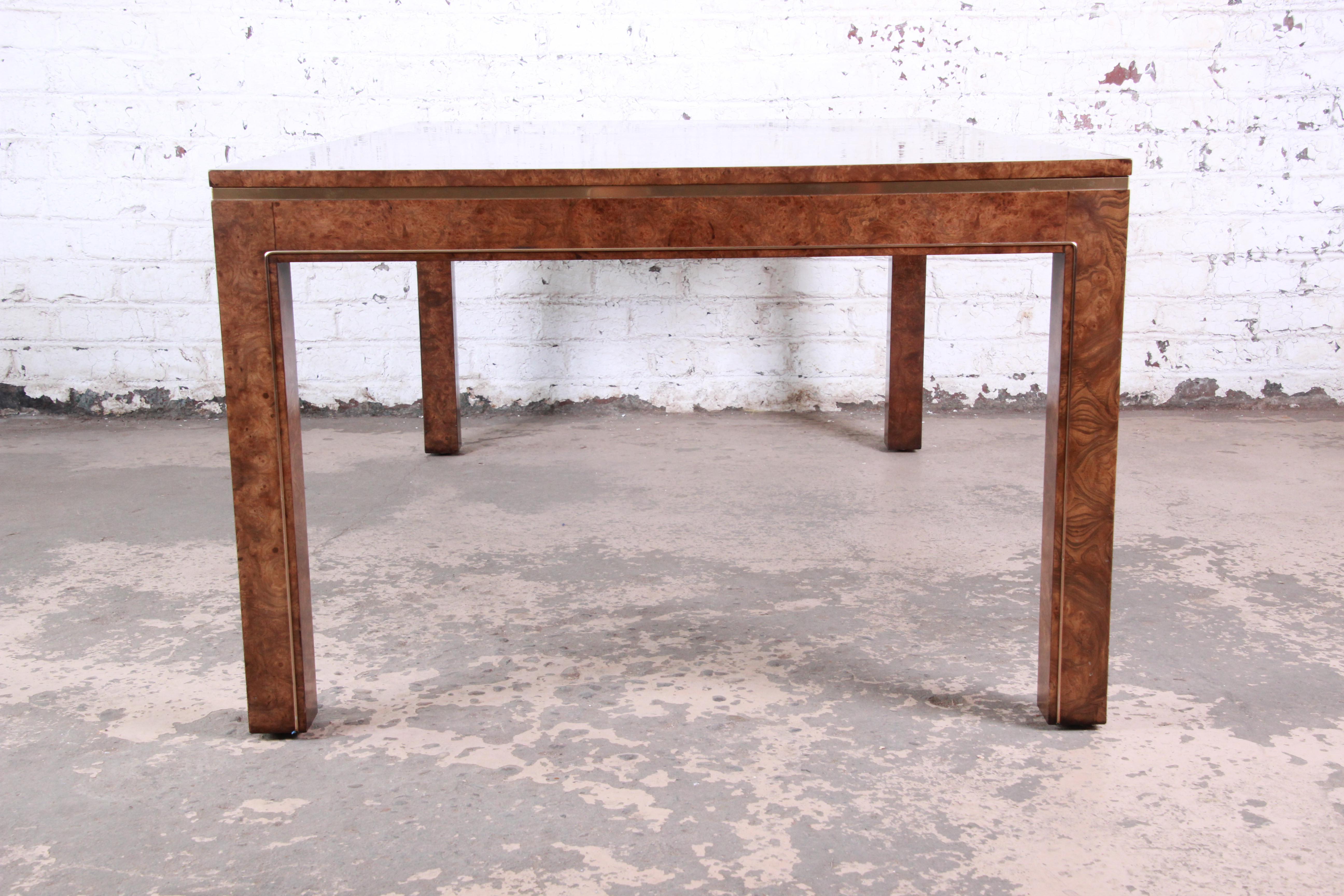 Bernhard Rohne for Mastercraft Burl, Brass, and Inlaid Rosewood Dining Table 6