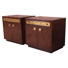 Bernhard Rohne per Mastercraft Comodini in Wood Wood e ottone acidato