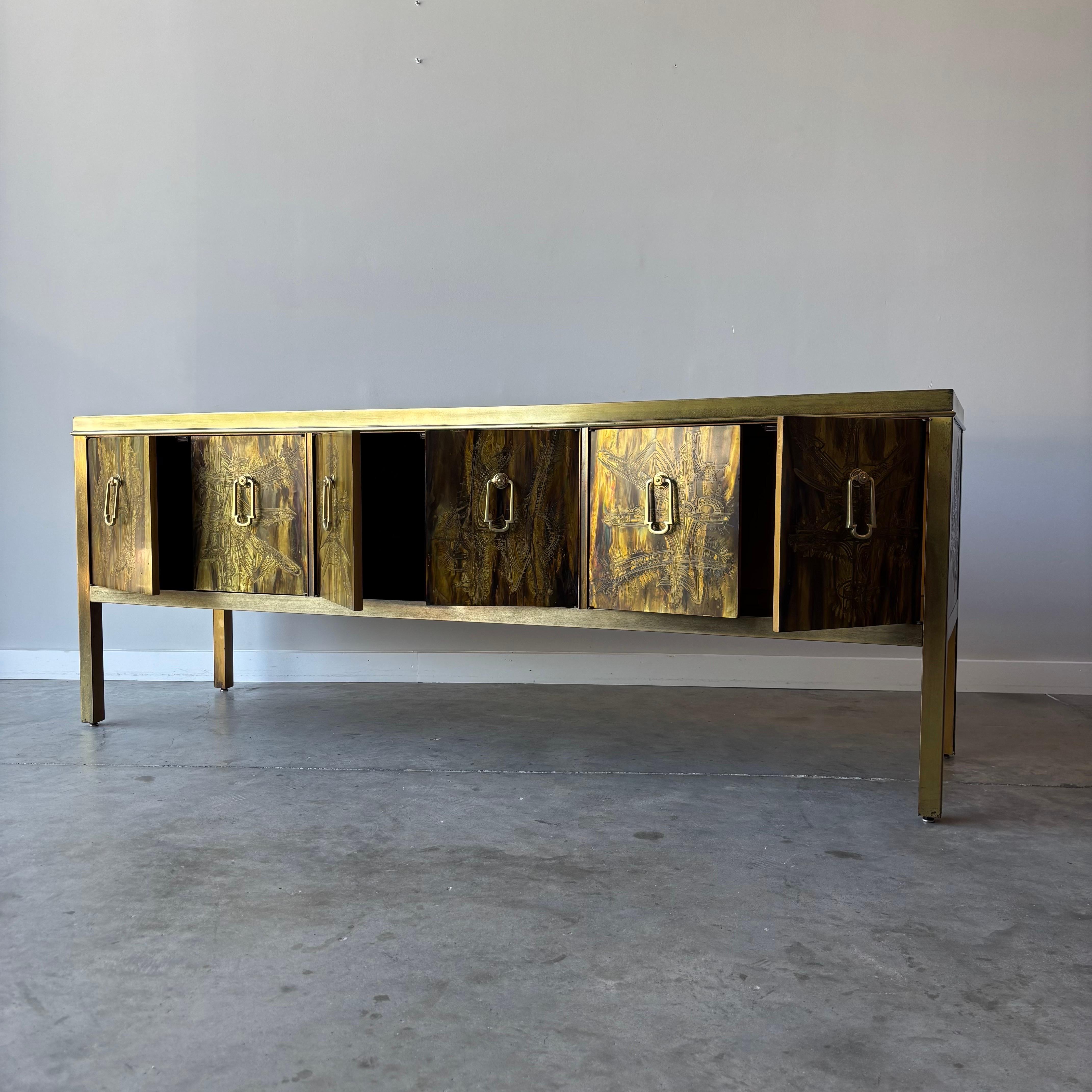 Hollywood Regency Bernhard Rohne for Mastercraft Credenza, 1970s For Sale