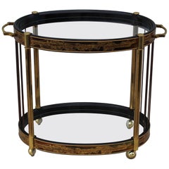 Bernhard Rohne for Mastercraft Etched Brass Bar Cart