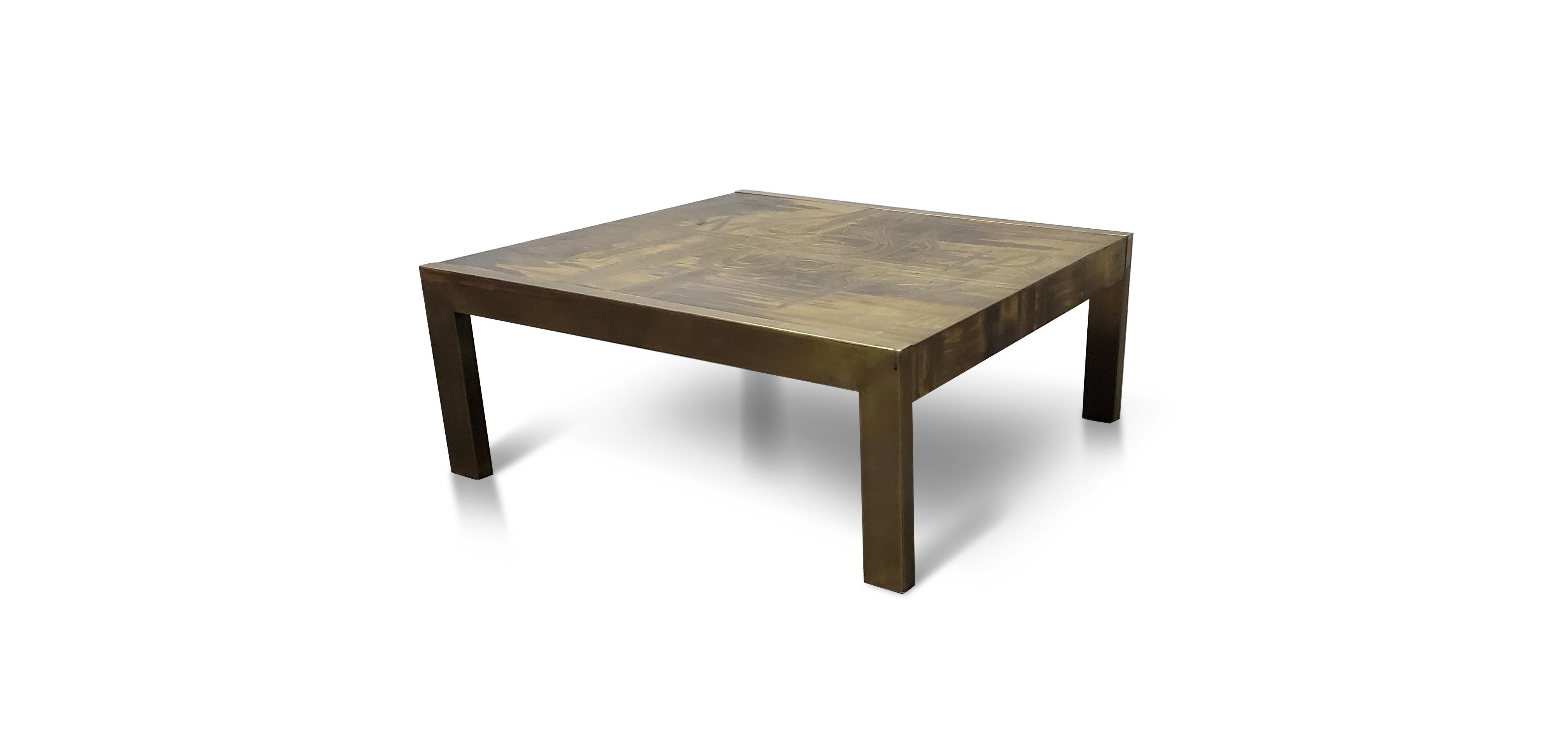 Bernhard Rohne for Mastercraft Etched Brass Coffee Table  6