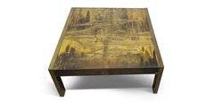 Bernhard Rohne for Mastercraft Etched Brass Coffee Table