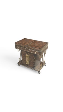 Bernhard Rohne for Mastercraft Extendable Top Burl Buffet / Bar Cart
