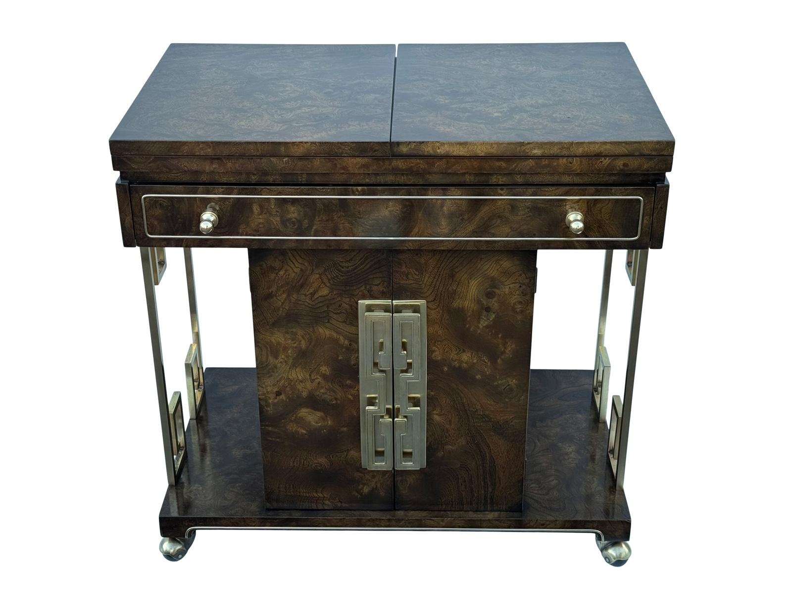 Stunning Mastercraft rolling buffet cart with fold out top which measures 60 inches feel free to reach out with any questions