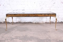 Bernhard Rohne for Mastercraft Hollywood Regency Acid Etched Brass Coffee Table