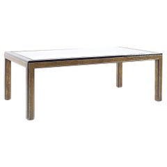 Bernhard Rohne for Mastercraft MCM Lacquered Etched Brass Expanding Dining Table