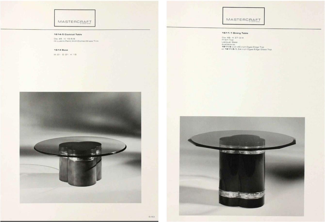 Bernhard Rohne pour Mastercraft Table à tambour à piédestal en trèfle trifoliacé en forme de trèfle en vente 3