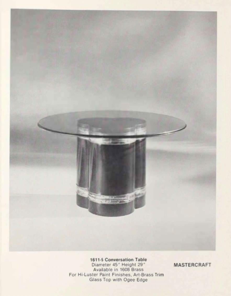Lacquered Bernhard Rohne for Mastercraft Trefoil Trifoliate Clover Pedestal Drum Table
