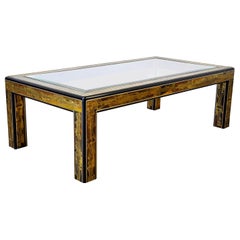 Bernhard Rohne Mastercraft Acid Etched Brass Coffee Table