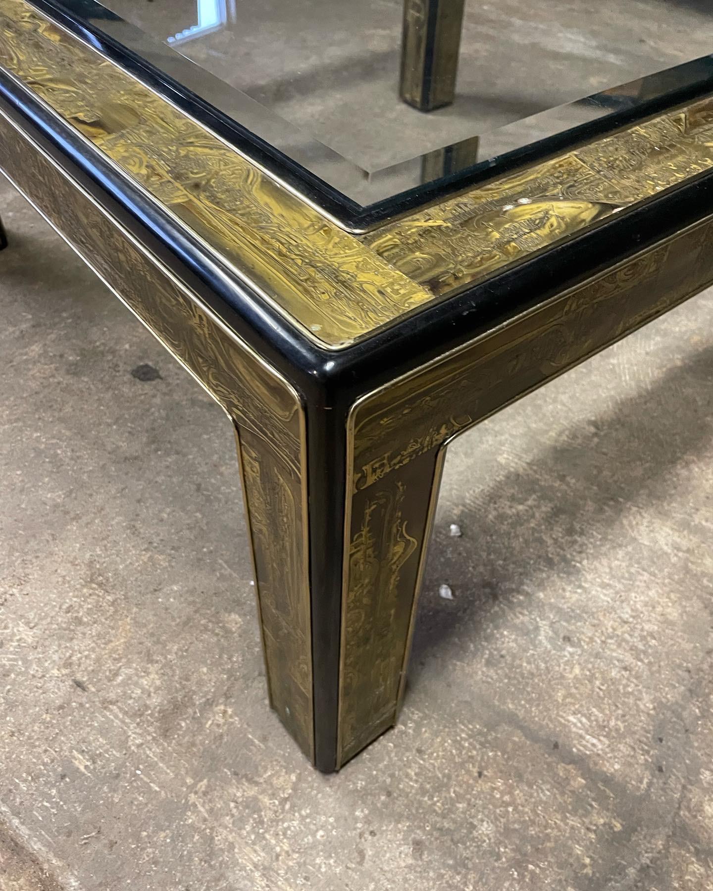 Hollywood Regency Tavolo da cocktail quadrato Mastercraft Bernhard Rohne in vendita