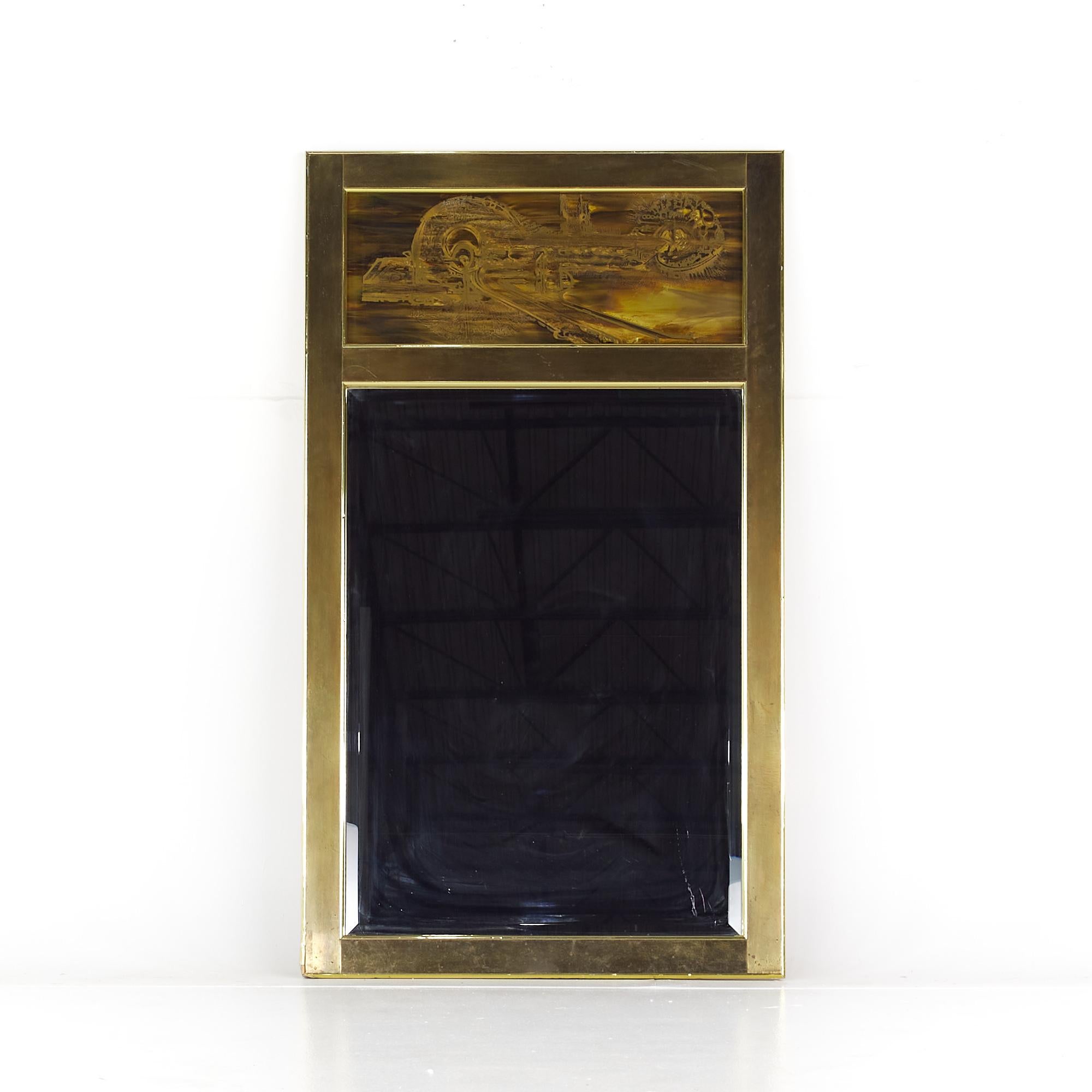 Mid-Century Modern Miroir en laiton mi-siècle Bernhard Rohne pour Mastercraft en vente