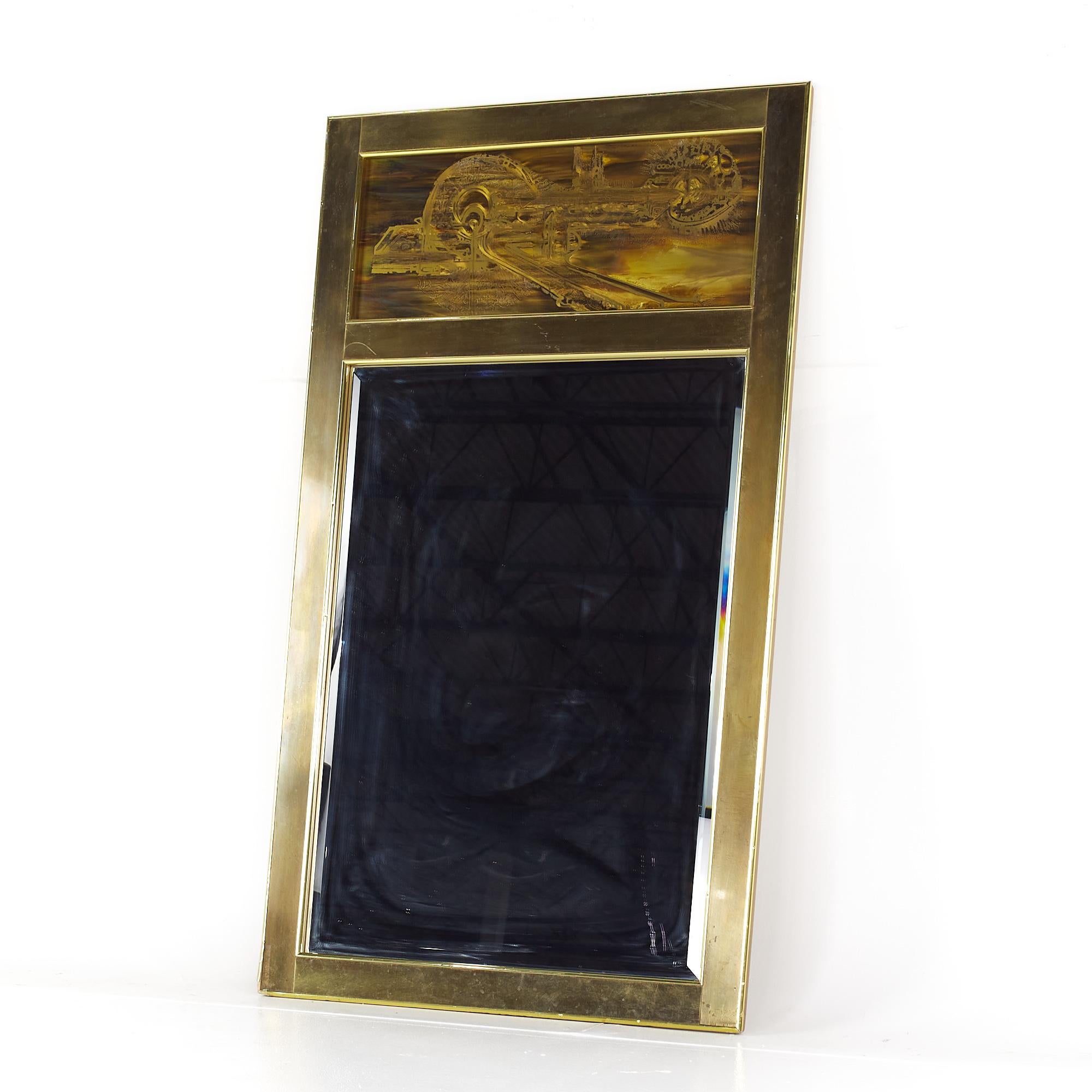 Américain Miroir en laiton mi-siècle Bernhard Rohne pour Mastercraft en vente