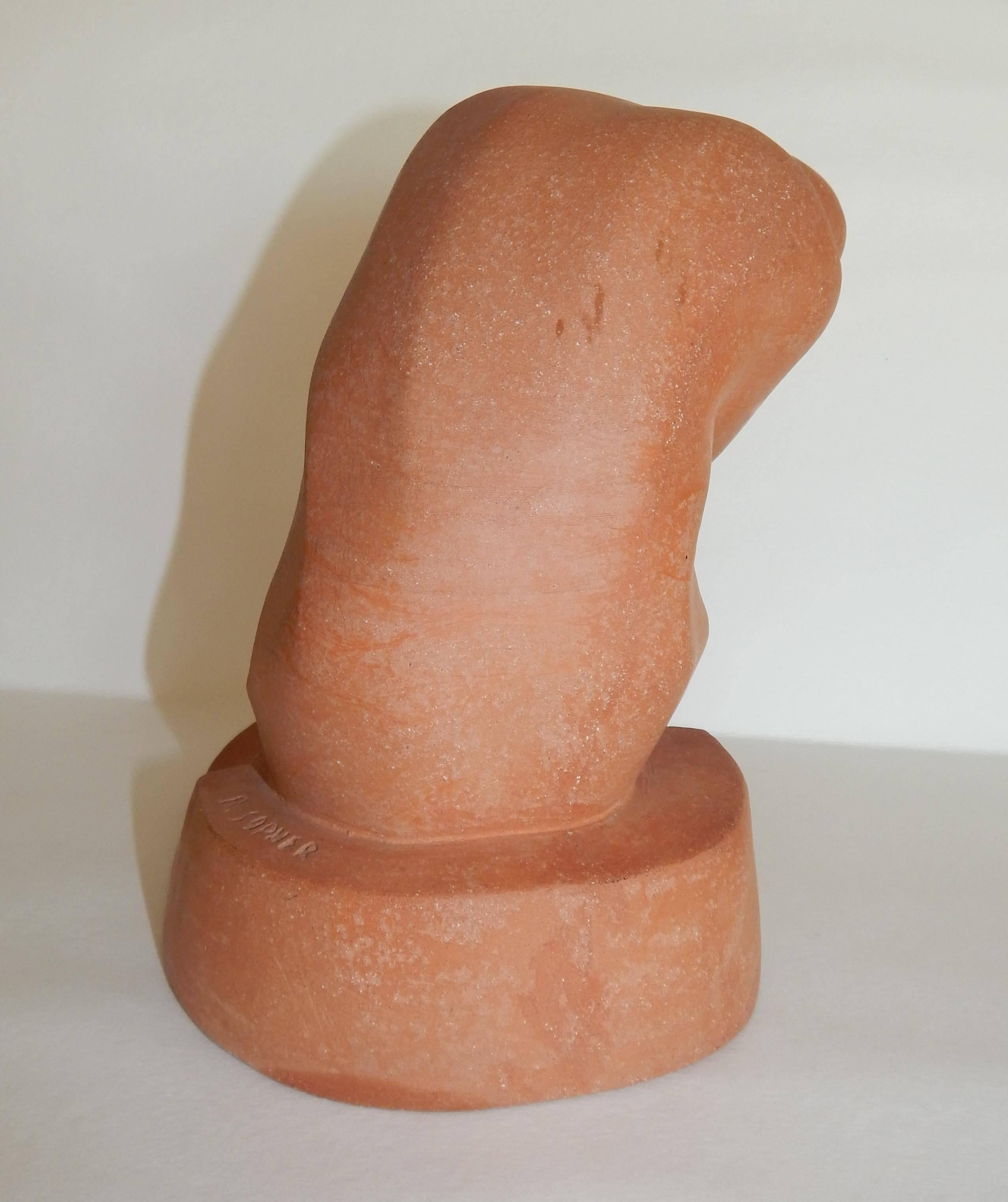 Bernhard Sopher Artista californiano Escultura de terracota, Madre e hijo en venta 2