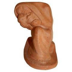 Bernhard Sopher California Artist Terracotta Sculpture, Mother and Child