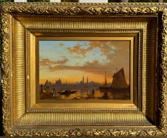 Antique SUNSET VIEW OF SAN LAZZARO, VENICE